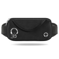 运动腰包女手机包男多功能贴身跑步健身装备腰带户外休闲防水腰包 黑色