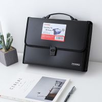 26层手提风琴包多层文件夹高中学生用试卷大容量分类资料册收纳袋 A4/26格大容量[经典黑色]