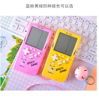 儿童玩具经典怀旧掌上游戏机俄罗斯方块益智送男女孩礼物创意卡通 [青春版]双人互动[蓝+粉] 送充电器+充电电池