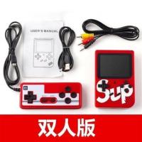超级玛丽俄罗斯方块便宜小型游戏机儿童FC迷你游戏机双人掌机礼物 红色（3寸高清屏400款游戏） 双打送手柄+1个充电电池