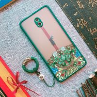 OPPOreno3手机壳中国风磨砂reno3pro保护套reno4镜头全包防摔网红 富贵绿+福珠指环 reno2