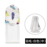 日本KOKUYO国誉羽毛创意可立式笔筒两用大容量文具盒收纳袋笔袋 白色PC42-5