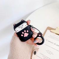 ins趣味可爱猫爪苹果AirPods1/2代保护壳蓝牙耳机硅胶套耳朵3pro 【AirPods 1/2代】黑色猫爪