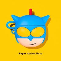 FIIL CC真无线蓝牙耳机保护套FiiL cc充电仓盒套液态硅胶防摔软壳 FiIL CC 动感超人+蝙蝠侠挂件