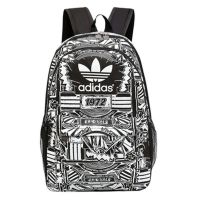 双肩包男女初中生书包中学生韩版校园原宿高中简约学院风帆布潮流 1972黑