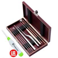 发光耳勺采耳工具挖耳朵勺专业掏耳勺鹅毛棒耳朵清洁工具8件套装 木盒款8件套