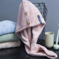 日本干发帽干发巾超强吸水速干成人女长发帽擦头发毛巾 藕粉