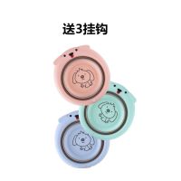 2个3个装婴儿折叠脸盆可爱宝宝洗脸盆加厚大号塑料盆子儿童洗脚盆 小狗(折叠款)粉+绿+蓝