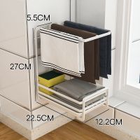 抹布架厨房用品家用大全置物架海绵沥水架洗碗布毛巾挂架收纳神器 抹布架(碳钢配托盘)