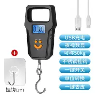 手提秤电子秤家用精准称菜克秤小称计价秤小型弹簧秤厨房50公斤 超大手柄黑色[充电款]+挂钩