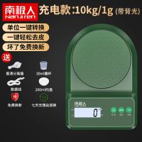 家用小型电子秤高精度厨房烘焙秤食物克称珠宝秤0.1g精准1g 充电10kg/1g*礼包*墨绿