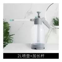 消毒用气压喷壶喷雾瓶园艺家用洒水壶浇花用喷雾器小型压力浇水壶 2升灰蓝色透明+长嘴