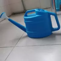 加厚洒水壶大浇花喷壶塑料浇水壶长嘴花洒壶园艺浇花壶家用淋水壶 厚款蓝 3.5升(加工具肥料
