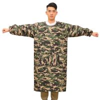 长袖迷彩大褂工作服男女特大码劳保服防尘罩衣工装车间仓库搬运服 迷彩【正穿+反穿】