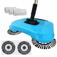 懒人扫地机手推吸尘器家用室内扫把簸箕套装扫地神器软毛扫帚笤帚 扫地机颜色随机发[共4布]+一对圆毛