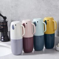 旅行套装便携式创意洗漱杯简约束口杯子家用牙刷男女情侣学生 A大象黄+大象蓝A