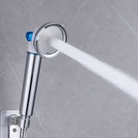 不锈钢双层防爆加密花洒软管水管蓬蓬喷头淋浴管金属进水软管家用 新款电镀耀辉三档花洒