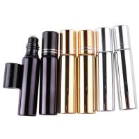 10ml电镀钢珠走珠瓶香水玻璃瓶 滚珠眼霜乳液瓶 按摩精油分装瓶 3个(金色银色黑色)