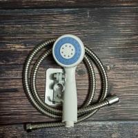 热水器花洒套装家用浴霸喷头全套增压花洒喷头高压塑料淋浴头 喷头+不锈钢软管+免打孔底座