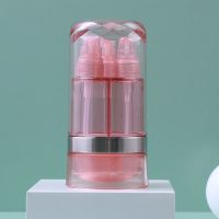 旅行洗漱杯套装便携式牙刷收纳盒多功能刷牙杯子漱口宿舍学生简约 六合一乳液分装瓶（荔枝粉）