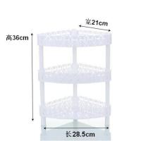 三层桌面置物架床头厨房浴室化妆品收纳架储物架书房办公桌整理架 镂空三角形款 象牙白