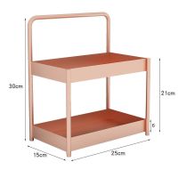 化妆品收纳架置物架卧室床边桌面收纳架多功能杂物多层收纳神器 优雅玫瑰金