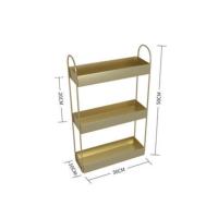 北欧ins铁艺卧室化妆品置物架宿舍化妆品架收纳神器书桌面收纳盒 三层 工艺少女粉