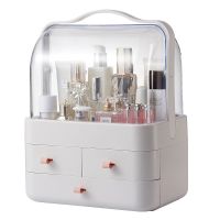 化妆品收纳架透明多功能杂物耳钉耳饰首饰收纳盒抽屉式桌面置物架 豪华款特大号[三层]白色