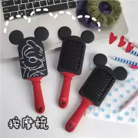 韩国ins卡通米奇按摩梳 少女心可爱防静电气垫梳子可爱造型气囊梳 黑色米奇梳x2