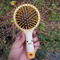 ↑梳子防静电梳子可爱学生韩版气垫梳按摩气囊梳子镜子梳子少女 橘黄鸭子