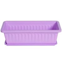 长方形加厚阳台种菜盆室内家用塑料盆多肉托盘特大号蔬菜盆种植箱 新料加厚[紫色] 特大号5盆+托盘[送园艺三件套]