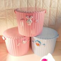 破损包赔加厚储物桶塑料带盖玩具收纳桶洗澡凳钓鱼桶水桶脏衣篮篓 小兔糖果+KT糖果+叮当家族