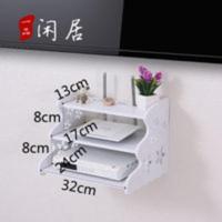 墙上置物架电视机顶盒架子免路由器电话收纳架壁挂客厅墙置物架 三层花花世界机顶盒