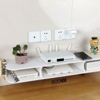 免打孔无痕钉安装粘贴放墙上置物架电视机顶盒路由器收纳壁挂式 豪华版80CM 送无痕钉+粘贴挂钩