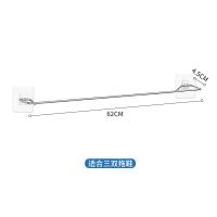 不锈钢免打孔浴室拖鞋架卫生间壁挂墙上置物架厕所门后鞋挂拖鞋架 三人款[一个装]