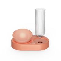 可爱猫狗碗折叠狗猫盆小狗小猫幼猫泰迪宠物狗狗猫猫咪用品喝水 橘粉色 大号标配(自动续水双碗通用)