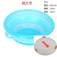 拉饵盆加厚折叠饵料盆折叠便携式拌饵盆和饵软盘开饵盆钓鱼饵盆 超大号 折叠盆（盆加盖子）