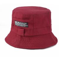 春夏季帽子 纯棉双面遮阳帽防晒折叠渔夫帽男女通用盆帽小礼帽子 纯棉酒红色 均码(57-58)cm