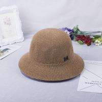 帽子女盆帽夏天渔夫帽凉帽韩版潮休闲百搭出游遮阳防晒折叠春夏款 字母M-卡其