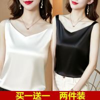 单件/两件装夏季新款吊带背心女内搭西装白色黑色打底衫缎面上衣