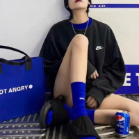 克莱因蓝潮牌袜子女情侣高筒袜网红时尚欧货ins潮流男女百搭长袜