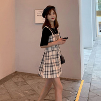 假两件连衣裙女夏季新款设计感小众背带裙法式时尚短裙套装