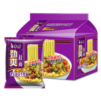 康师傅劲爽老坛酸菜牛肉面五连包104g*5包/袋