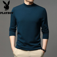 花花公子品质男装含山羊绒纯色半高领打底衫长袖T恤男日系时尚百搭男士体恤衣服男2024秋季新款