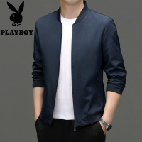 花花公子春秋男装服饰棒球领中青年外套男士夹克茄克休闲户外穿上衣服薄款