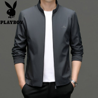 花花公子2023春秋男装棒球服男士夹克立领休闲茄克外套男薄款外穿上衣服