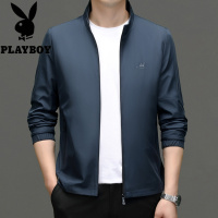 花花公子品牌2023秋装时尚棒球服男士夹克立领休闲茄克外套薄款外穿上衣服