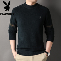 花花公子品牌新款男装服饰全绵羊毛衫男圆领套头针织衫大码毛衣打底衫厚