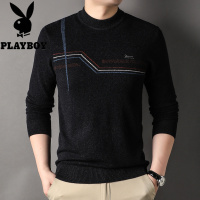 花花公子冬季新款品牌男装服饰全羊毛衫男中年套头针织衫大码毛衣打底衫