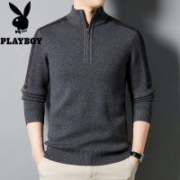 花花公子男装服饰品牌立领100全羊毛衫男士针织衫大码毛衣男厚冬